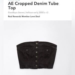 American Eagle Cropped Denim Tube Top